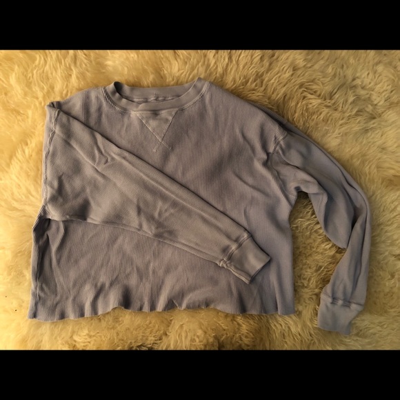 Brandy Melville Waffle Knit Cropped Shirt - Picture 2 of 4